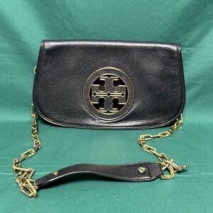 Tory Burch Black Crossbody with Gold Chain